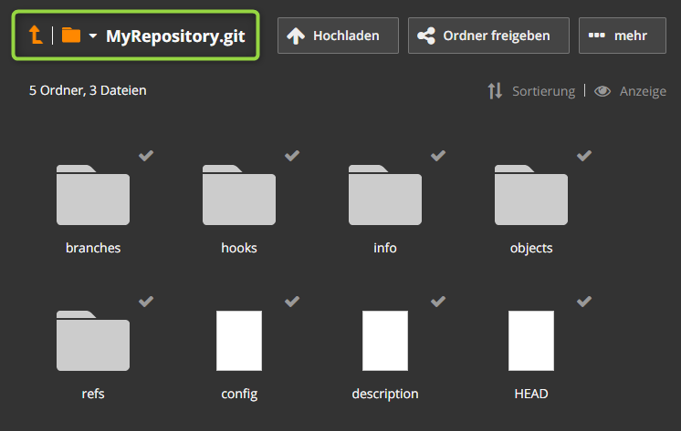 HiDrive - Inhalt von MyRepository.git