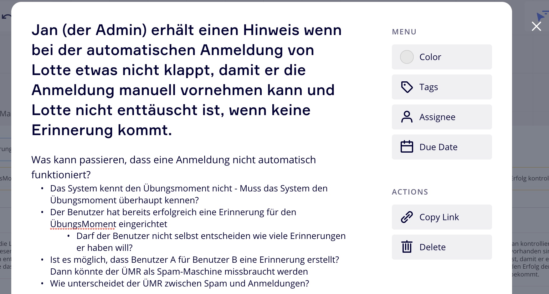 Details zu Probleme bei der Anmeldung